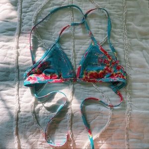 Jolyn Tie-Dye Triangle Swim Top